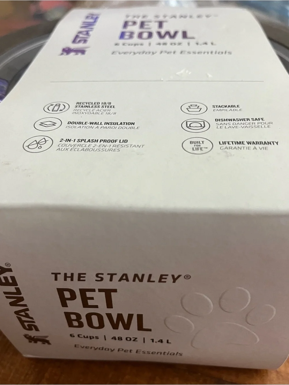 NWT Stanley 6 Cup Cream Western Travel Pet Bowl Stainless Steel